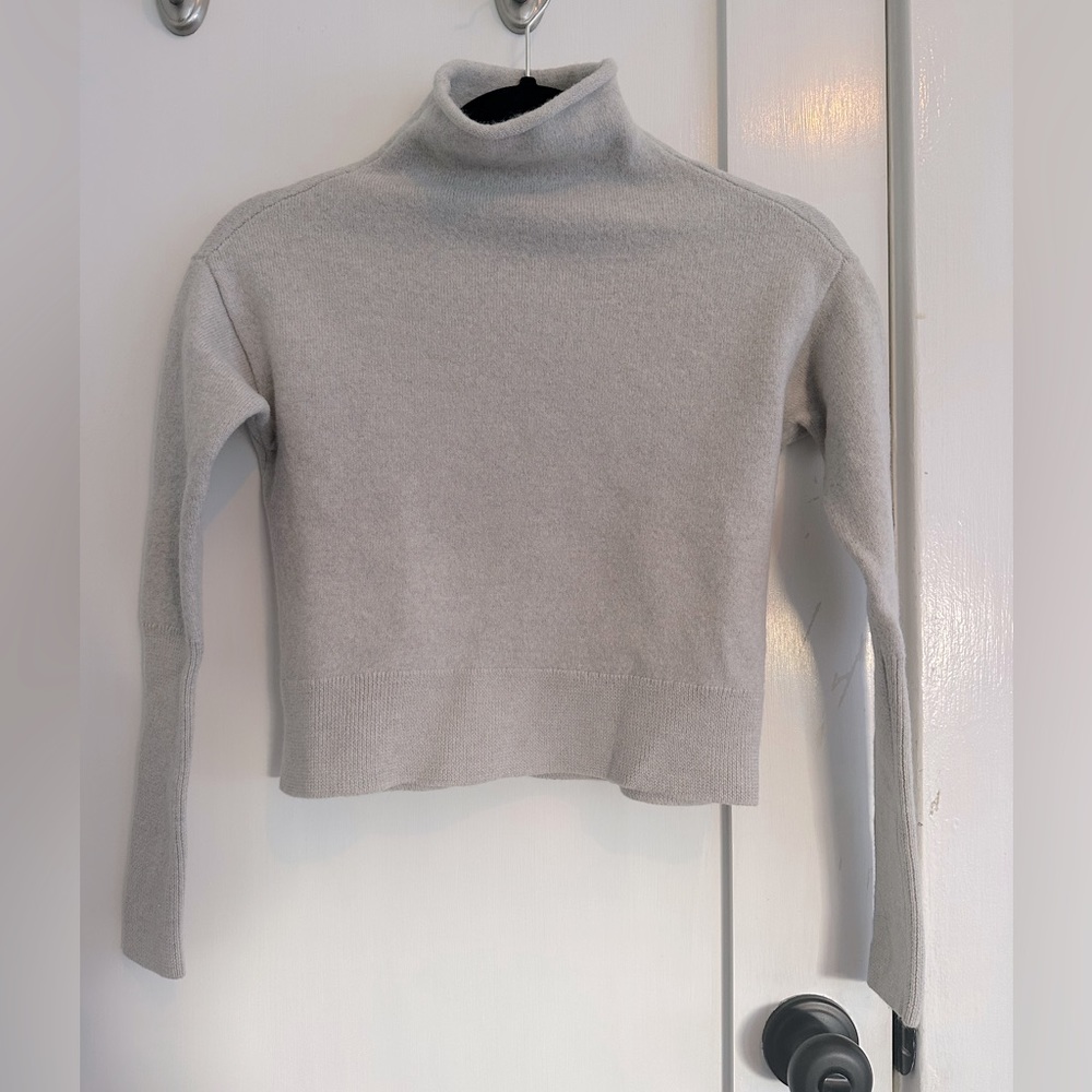 Wilfred Merino Wool Mock Turtleneck Crop Sweater